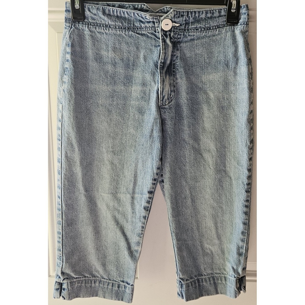 Y2K Xhilaration Denim Capri Pants Women's Size 7‎ Light Wash Wide Leg Vintage